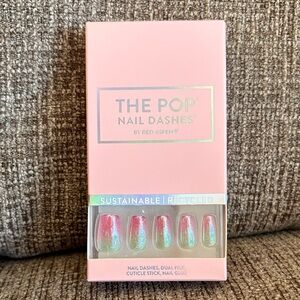 Red Aspen Pink and Iridescent Medium Coffin Nail Dashes- Sugar Tush Raven